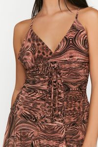 BROWN/MULTI Abstract Fit & Flare Mini Dress, image 5