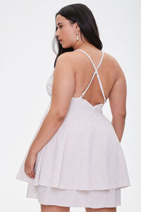 Plus Size Striped Flounce-Hem Dress, image 3