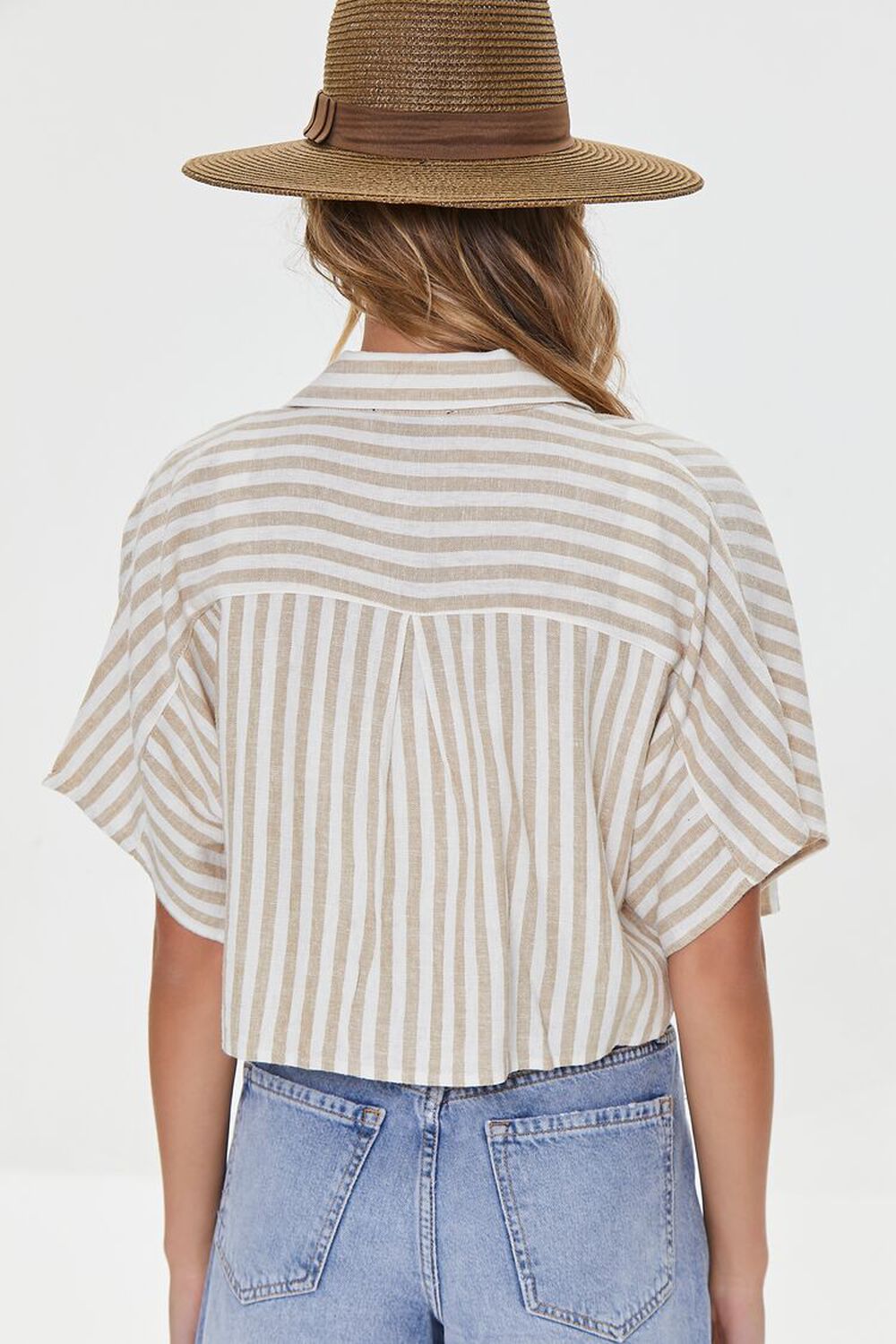 AUBURN/CREAM Striped Linen-Blend Shirt, image 3