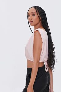 LIGHT PINK Chambray Crop Top, image 2