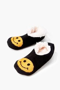 BLACK/YELLOW Happy Face Indoor Slippers, image 2