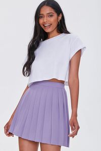 DUSTY LAVENDER Pleated Mini Skirt, image 1