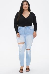BLACK Plus Size Ruched Long-Sleeve Top, image 4