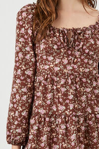 BROWN/MULTI Floral Print Mini Dress, image 5