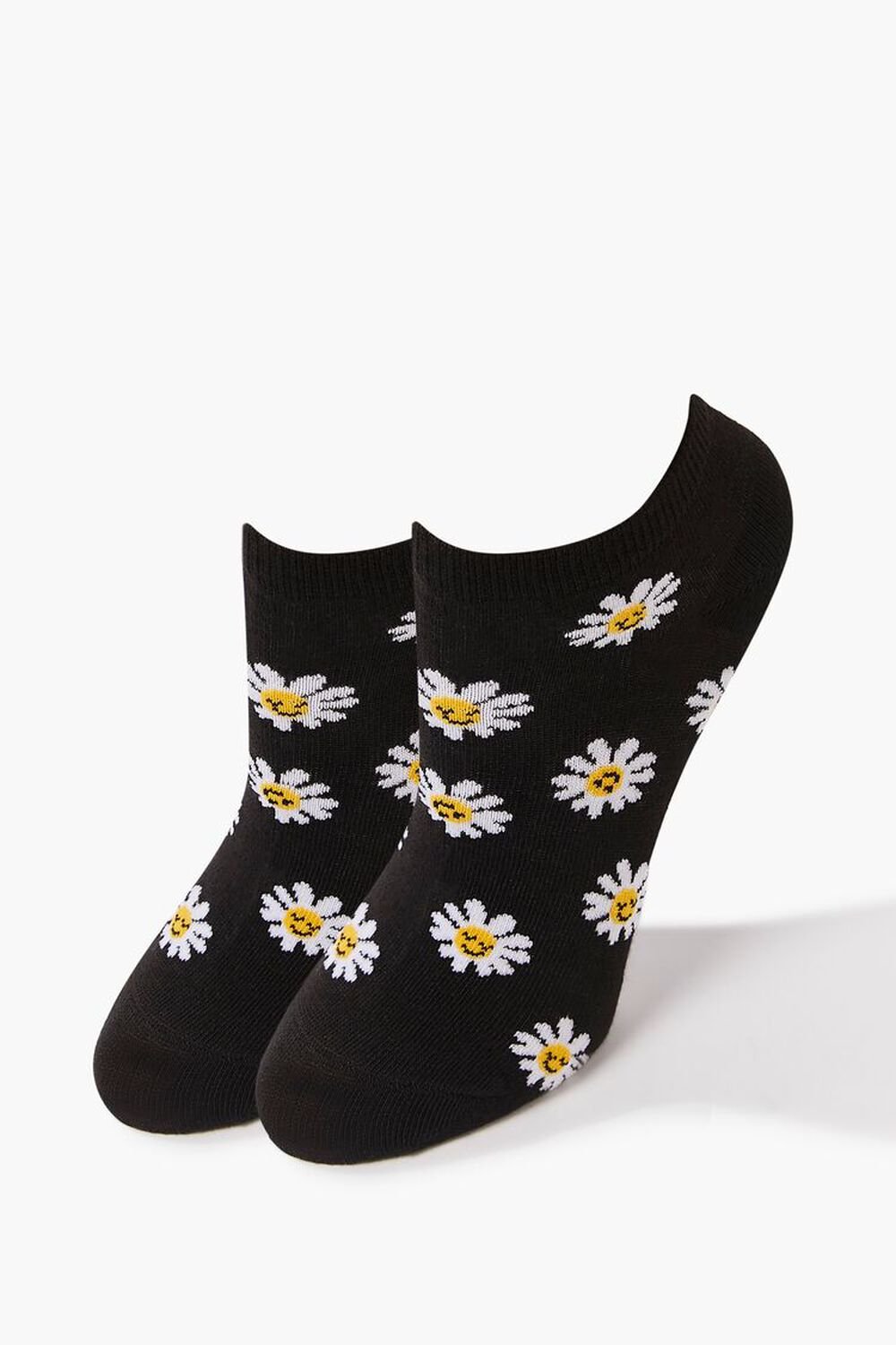 BLACK/MULTI Happy Face Floral Ankle Socks, image 1