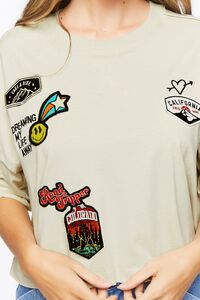 CREAM/MULTI Patch Graphic Cropped Tee, image 5