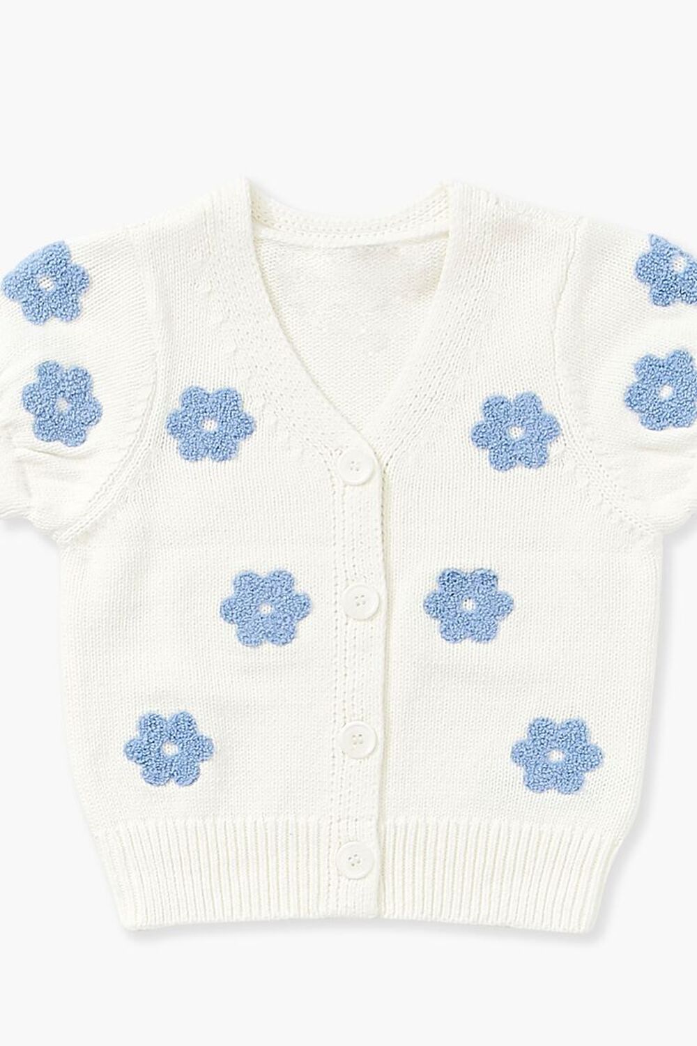 WHITE/MULTI Girls Floral Cardigan Sweater (Kids), image 3