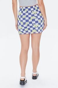 SKY BLUE/MULTI Checkered Butterfly Mini Skirt, image 4