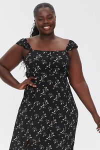 BLACK/MULTI Plus Size Floral Maxi Dress, image 4