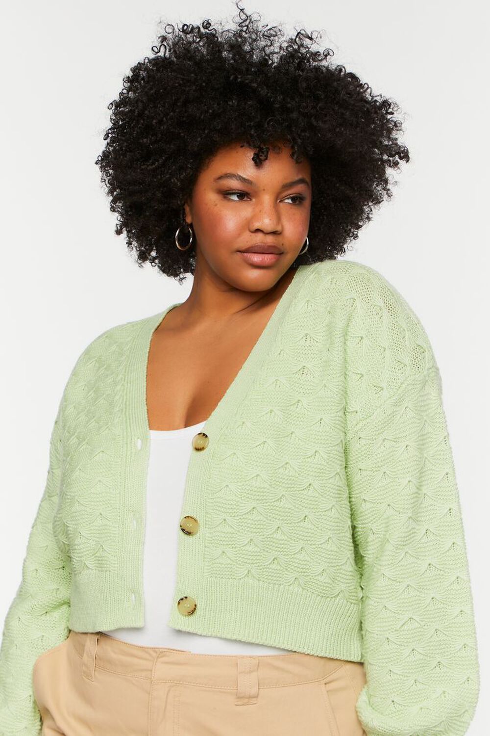 Plus Size Textured Cardigan Sweater