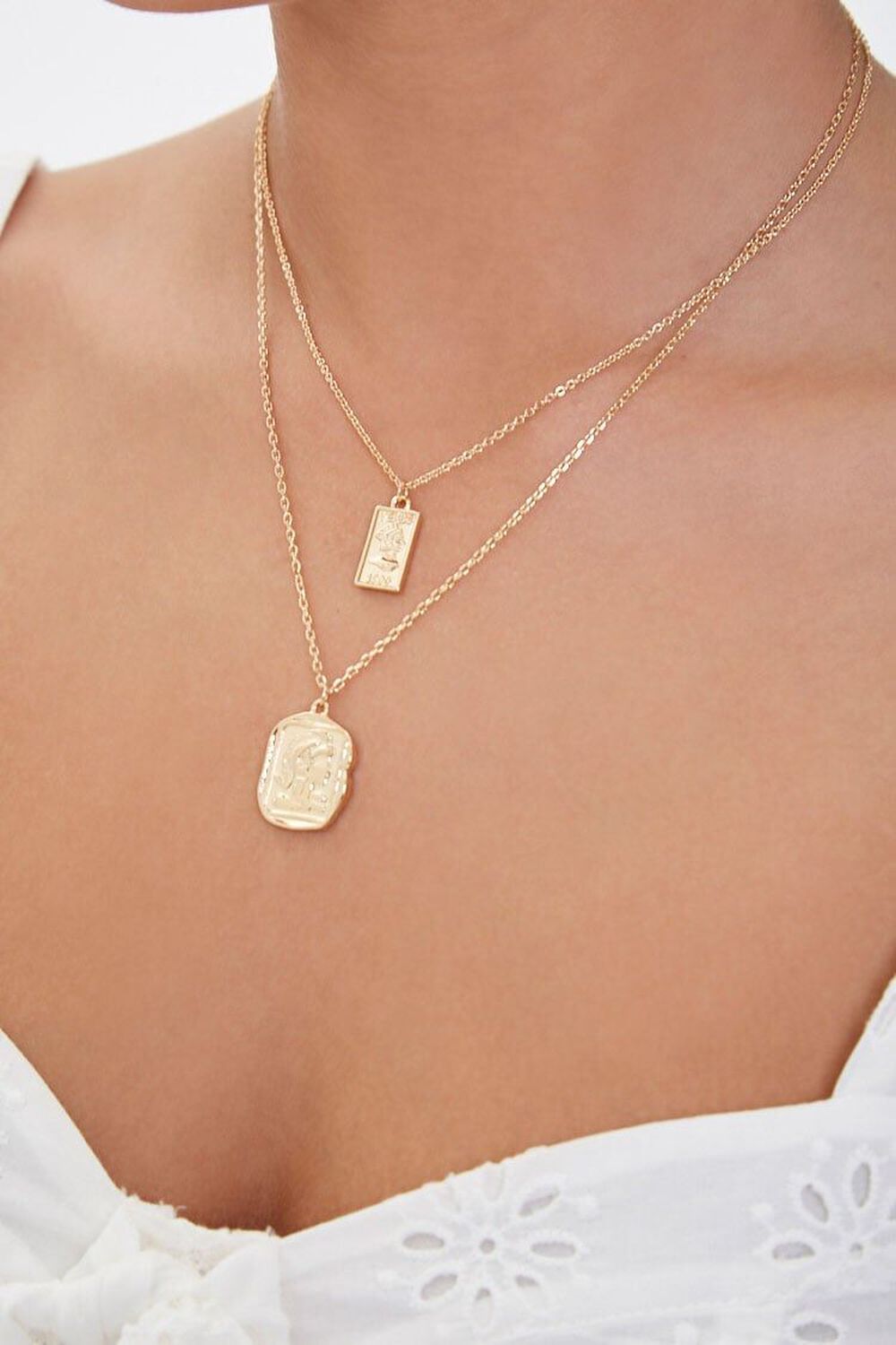 GOLD Layered Pendant Necklace, image 1