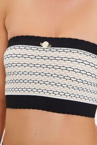 IVORY/BLACK Abstract Seamless Bandeau Bralette, image 4