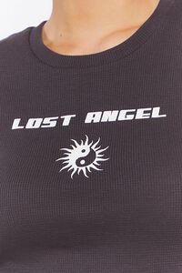 BLACK/MULTI Cropped Lost Angel Graphic Tee, image 5