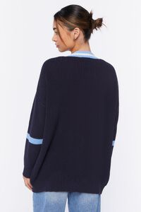 NAVY/MULTI Varsity-Striped Cardigan Sweater, image 3