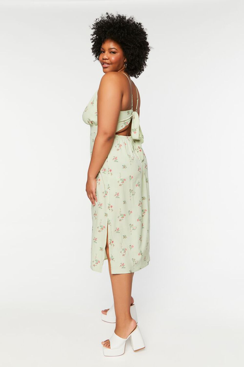 PISTACHIO/MULTI Plus Size Floral Cami Dress, image 2