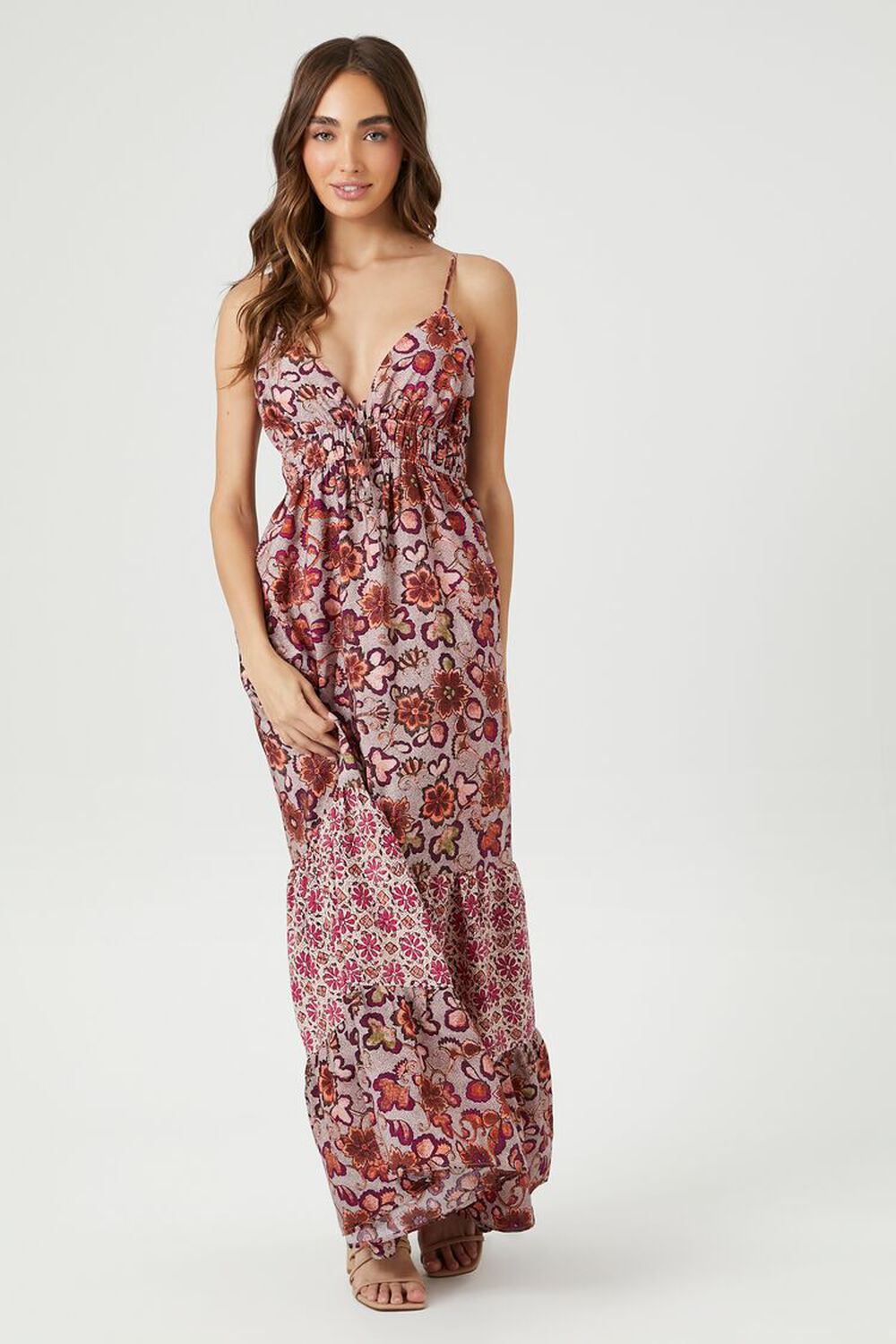 Tiered Reworked Floral Maxi Dress