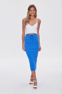 ROYAL BLUE  Fitted Drawstring Skirt, image 1