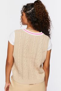 KHAKI/MULTI Varsity-Striped Sweater Vest, image 3