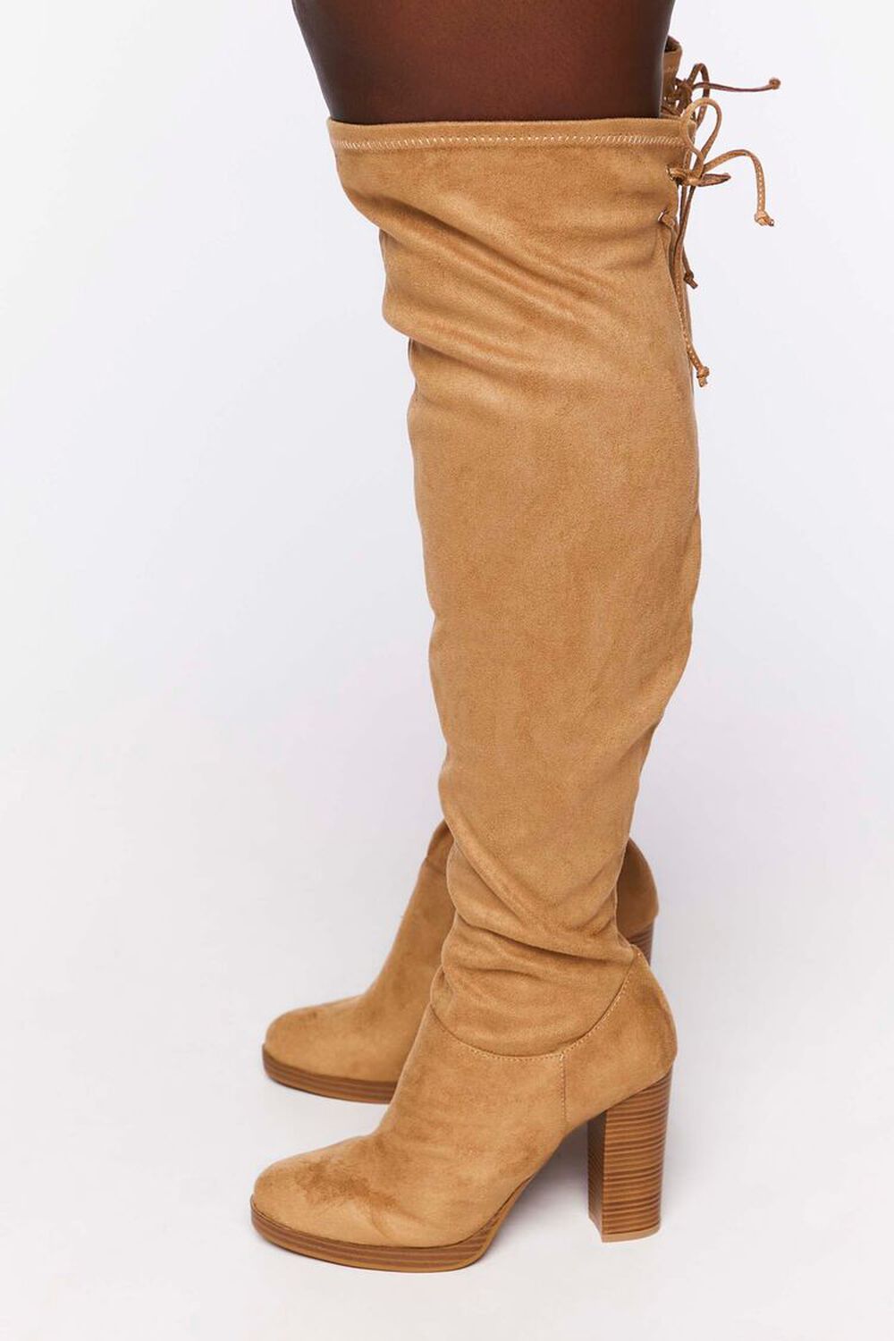TAN Faux Suede Over-the-Knee Boots (Wide), image 2