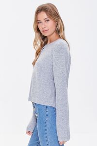 HEATHER GREY Ribbed Henley Sweater, image 2