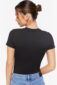 BLACK Cotton-Blend Tee Bodysuit, image 3