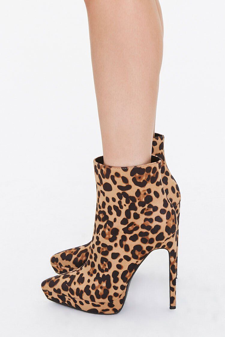 leopard stiletto booties