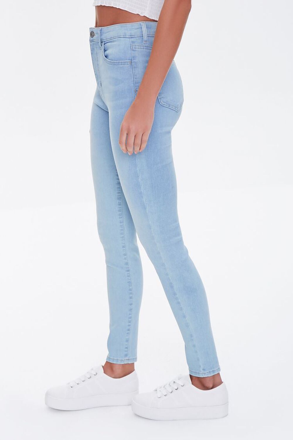LIGHT DENIM Super-Stretch High-Rise Skinny Jeans, image 3