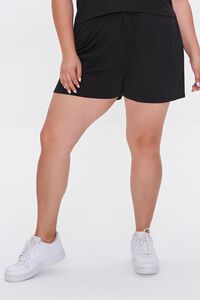 BLACK Plus Size Tee & Drawstring Shorts Set, image 6