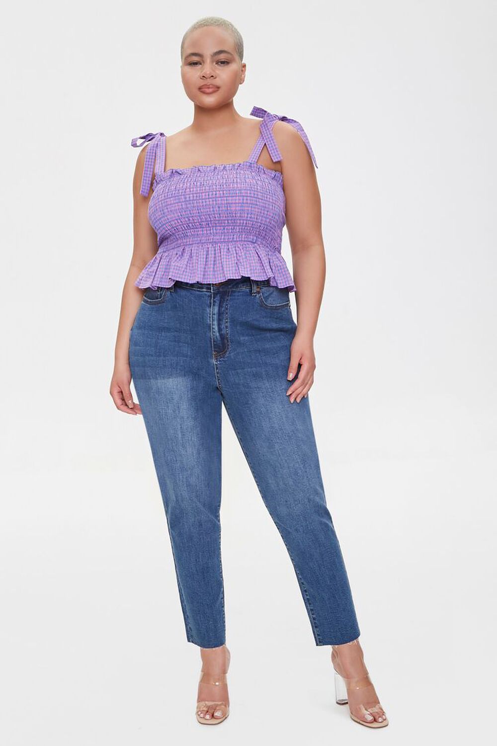 DARK DENIM Plus Size Signature High-Rise Mom Jeans, image 1