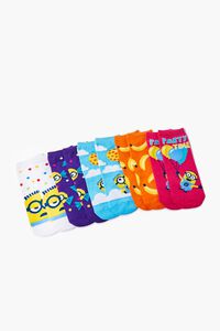 PINK/MULTI Minions Graphic Ankle Socks - 5 Pack, image 2