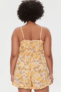 YELLOW/MULTI Plus Size Floral Ruffled Romper, image 3