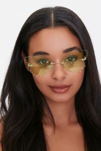 GOLD/LIME Butterfly Wing Sunglasses, image 1