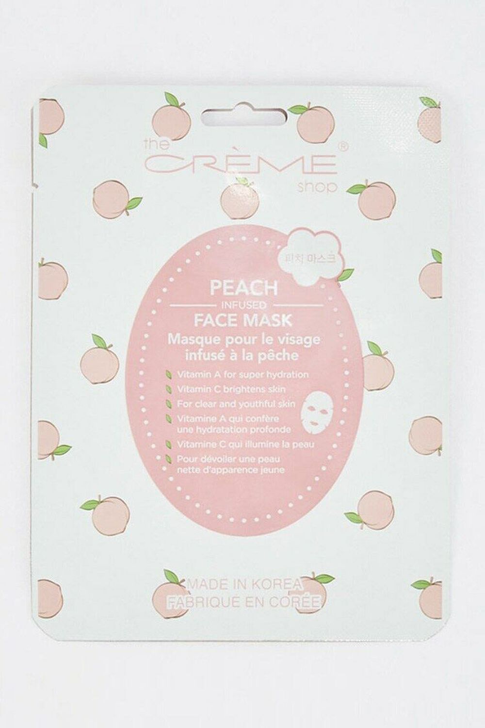 WHITE/PINK Peach Infused Sheet Mask, image 1