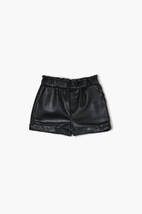 BLACK Girls Faux Leather Shorts (Kids), image 3
