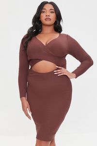 BROWN Plus Size Cutout Sweater Dress, image 5