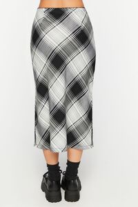 BLACK/MULTI Plaid A-Line Midi Skirt, image 4