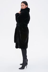 BLACK Faux Fur Longline Coat, image 2