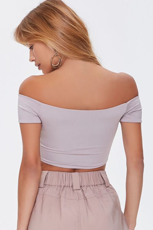 TAUPE Off-the-Shoulder Crop Top, image 3