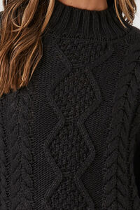 BLACK Cable Knit Sweater Mini Dress, image 5