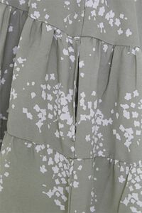SAGE/CREAM Speckled Print Tiered Mini Dress, image 3