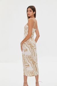 BROWN/MULTI Abstract Print Ruched Cami Dress, image 3