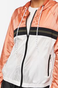 POWDER PINK/WHITE Active Hooded Windbreaker Jacket, image 5