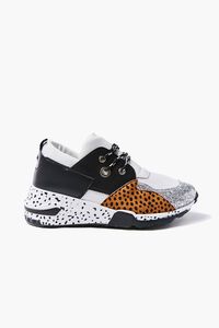SILVER/MULTI Patternblock Cheetah Print Sneakers, image 1