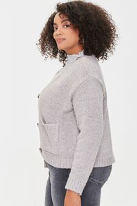 HEATHER GREY Plus Size Marled Cardigan Sweater, image 2