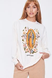CREAM/MULTI Our Lady of Guadalupe Graphic Pullover, image 1