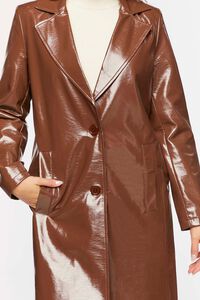 TURKISH COFFEE Faux Patent Leather Trench Coat, image 5