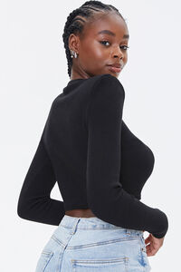 Shoulder-Pad Cropped Sweater, image 3