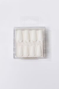 WHITE Opaque Square Press-On Nails, image 1