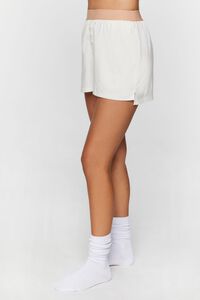 TAN/WHITE Colorblock Button-Front Pajama Shorts, image 3