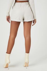 SILVER Faux Leather High-Waist Shorts, image 4